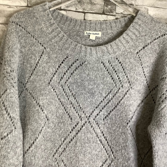 Roberta roller rabbit Size L wool gray knitwear sweater (W401) - Picture 2 of 9
